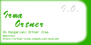 irma ortner business card